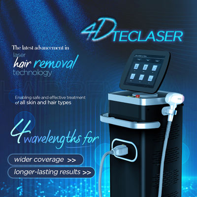 4 Panjang Gelombang Es Titanium 808 Diode Laser 755 808 1064 Untuk Penghapusan RambutPopuler